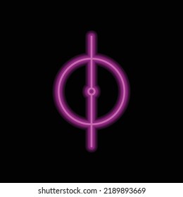 Football field logo simple icon vector. Flat design. Purple neon on black background.ai