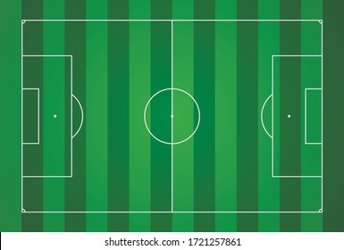 Football field. Football markup template. Standard ratios of European football. Vector illustration.
