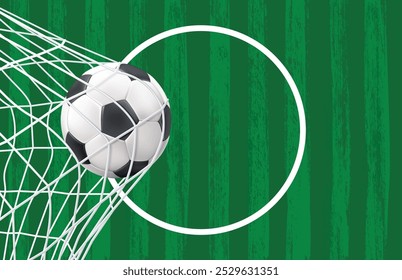 Football Field With A Football Net. Used For Football World Cups And Championships. Football Banner, Poster, Thumbnail, Promplet.