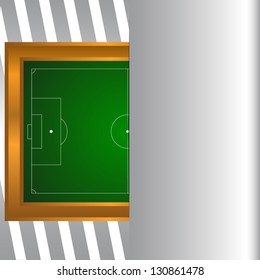 Football field on a unique background. Vector illustration