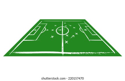 Football field in perspective. Training