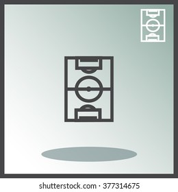 Football field pitch vector icon.