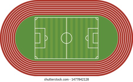 Football Field Running Top View Background Stock Vector (Royalty Free ...