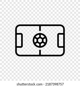 Football field simple icon vector. Flat design. Transparent grid.ai