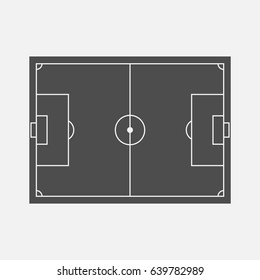 Football field simple illustration. Monochrome illustration.