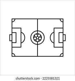 Football field simple Outline icon soccer related. Sports field. Football. Soccer. Playground. vector illustration