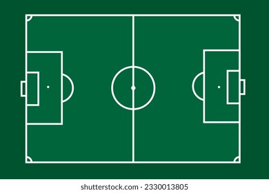 Football field in simple vector shape, for football field map, colored green