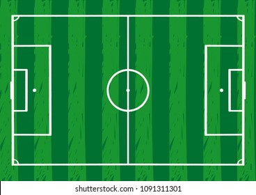 Football field or soccer field background. Vector green court for create soccer game.