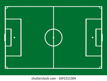 Football field or soccer field background. Vector green court for create soccer game.