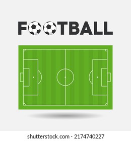 Football field or soccer field background. Vector green court for create game.