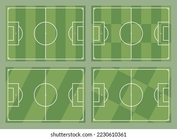 Football field or soccer field background. Vector green court to create a game.