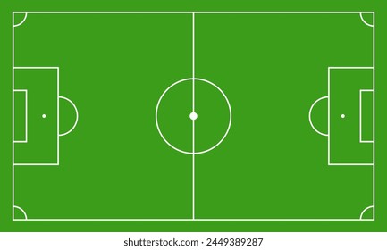 Campo de fútbol o fondo de campo de fútbol. Vector green court para crear juego
