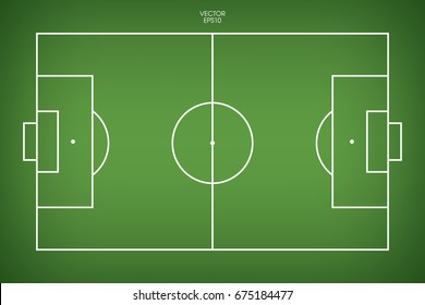 Football field or soccer field background. Vector green court for create game.