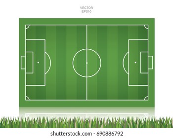Football field or soccer field background. Vector illustration.