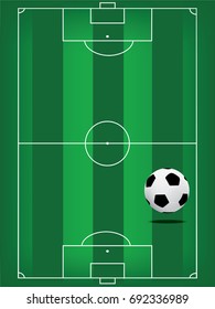 Football field or soccer field background. Vector green court for create game.