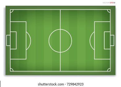 Football field or soccer field background. Vector green court for create game.
