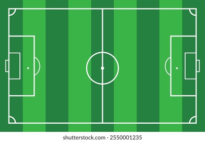 Football field or soccer field with green grass effect