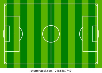 Football field. Soccer ground with green grass texture and frame. Vector illustration