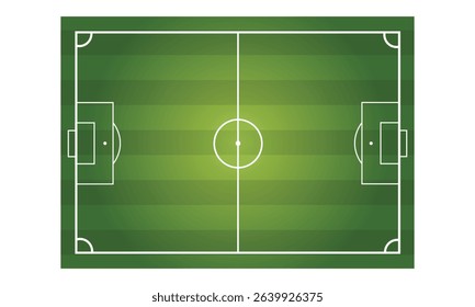Football field. Soccer ground with green grass texture and frame. Vector illustration