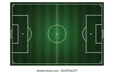 Football field. Soccer ground with green grass texture and frame. Vector illustration
