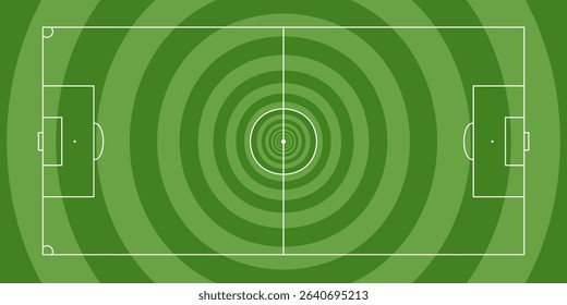 Football field. Soccer ground with green grass texture and frame. Vector illustration