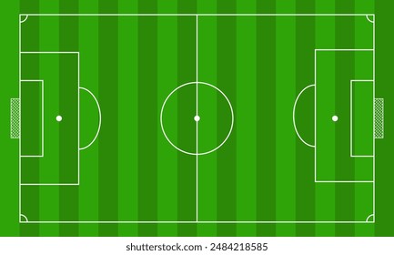 Football field. Soccer field. White marking lines. Vector Illustration EPS10.