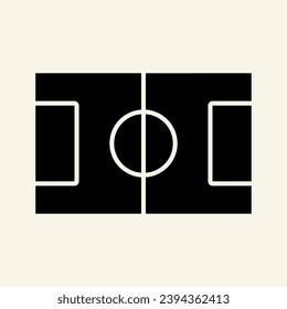 Football field solid icon. Soccer stadium glyph style pictogram on beige background. Football sport signs for mobile concept and web design. Vector graphics