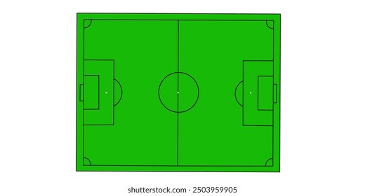 Football field sport arena, soccer game vector illlustration