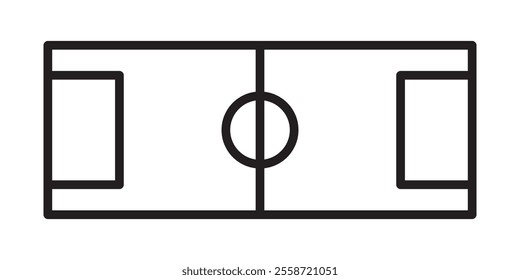 Football field sport icon, soccer game area sign, web template vector illustration .