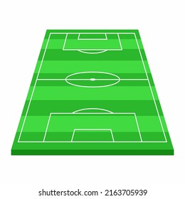 Football Field For Starting Eleven Display With Green Grass And White Line. A Template For Soccer Team Line Up In Simple Vector Design.