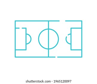 Football field thin line icon. Soccer playing area symbol, outline style pictogram on white background. Sport sign for mobile concept and web design. Vector graphics. euro 2020