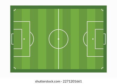 Football field vector in flat style. Soccer field vector illustration