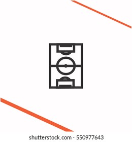 Football field vector grey icon on white background. Football field symbol stock bitmap illustration. Business picture.