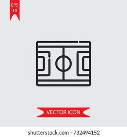 Football field vector icon, illustration symbol