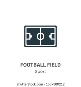 Football field vector icon on white background. Flat vector football field icon symbol sign from modern sport collection for mobile concept and web apps design.