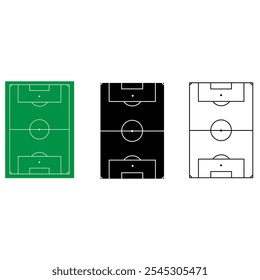 Football field vector icon set. Soccer field illustration sign collection. Football symbol. Soccer logo.