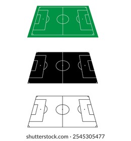 Football field vector icon set. Soccer field illustration sign collection. Football symbol. Soccer logo.