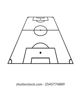 Football field vector icon. Soccer field illustration sign. Football symbol. Soccer logo.