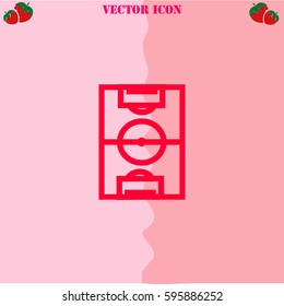 Football field vector  icon. Strawberry Background.