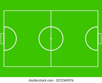 Football field vector illustration. Green sport field.