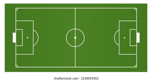 Football field. Vector illustration of a playground. Green lawn. Marking on the field. Top view.