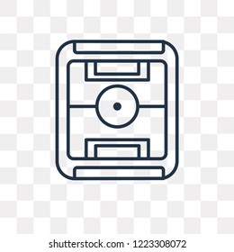 Football field vector outline icon isolated on transparent background, high quality linear Football field transparency concept can be used web and mobile