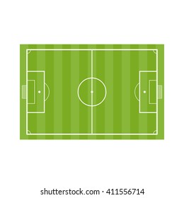 Football field. Vector Soccer field in flat style isolated on a white background