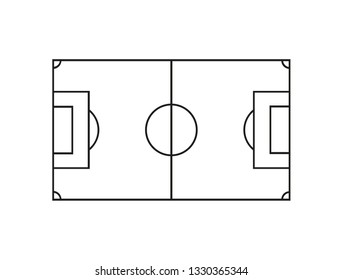 Football fields with different green grass. Soccer field. Vector illustration