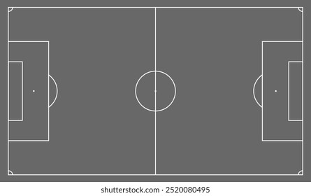 Football fields top view. Soccer grass fields with chalk lines. Green grass field background. Vector Football - Soccer Field. Scheme and marking of the football field, soccer field.