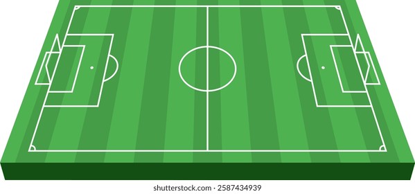 Football fields top view. Soccer grass fields with chalk lines. Green grass field background. Vector Football - Soccer Field. Scheme and marking of the football field, soccer field.