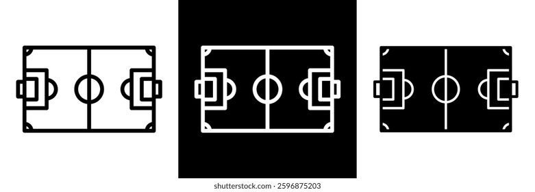 Football fields top view. Soccer grass fields with lines. Green grass field background. Vector Football - Soccer Field. Scheme and marking of the football field, soccer field.