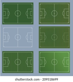 Football Filed, Soccer Game Playground (Vector Art) 