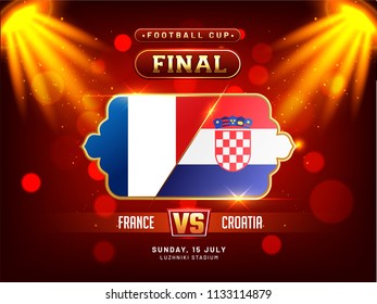 Football final match between France and Croatia background.