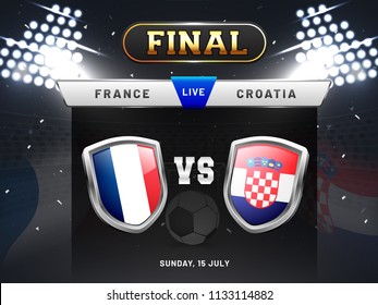 Football final match between France and Croatia background.